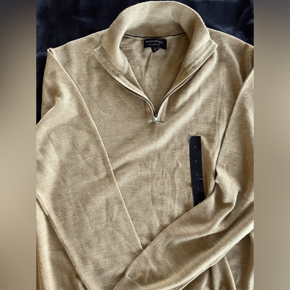 Banana Republic Merino Wool 3/4 zip sweater